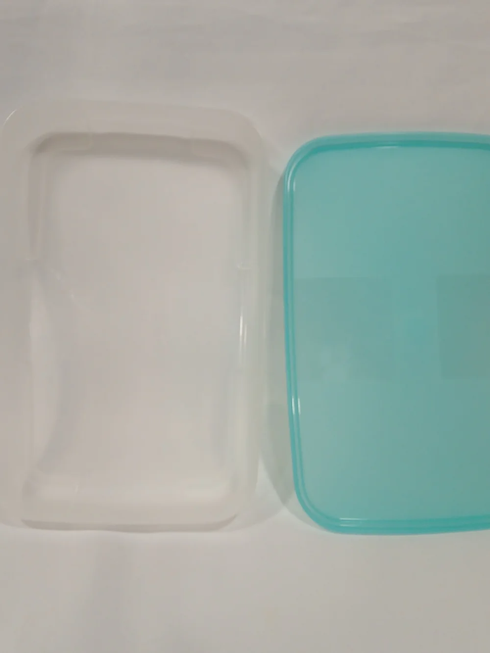 Vntg Tupperware Freezer Mate Set 2093A Lid 2092B Turquoise 2 3/4 Cups Rectangle